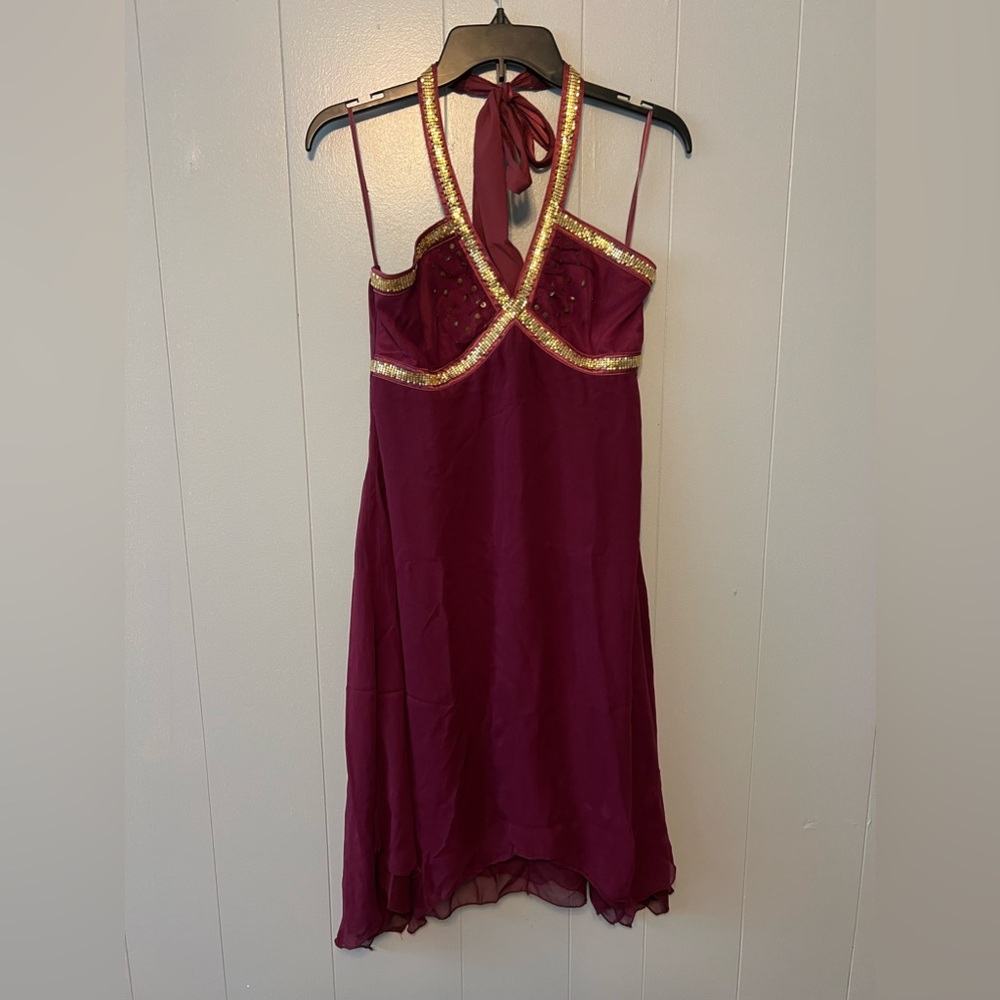Two G purple Halter Neckline dress